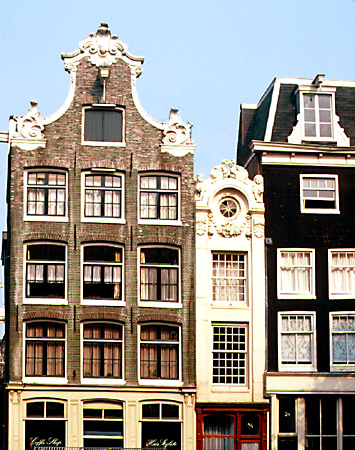 Narrowest house in Amsterdam, only one window wide. Amsterdam, Netherlands.