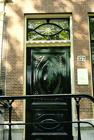 Front door of house on Herengracht. Amsterdam, Netherlands.