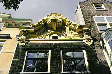 Gabel of house on Herengracht. Amsterdam, Netherlands.
