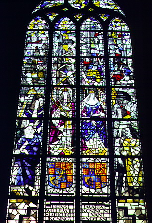 Delft Nieuwe Kerk's stained glass window. Delft, Netherlands.
