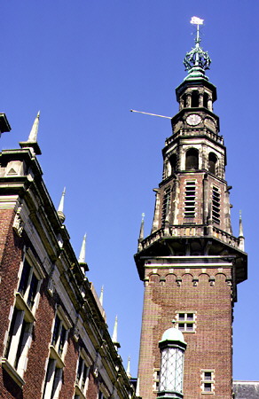 Leyden City Hall tower. Leyden, Netherlands.