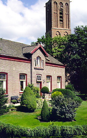 House & church in Westbroek. Westbroek, Netherlands.