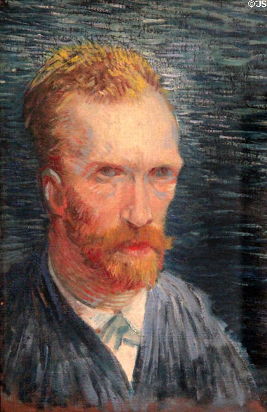 Self-portrait (facing right) (1887) by Vincent van Gogh at Van Gogh Museum. Amsterdam, NL.