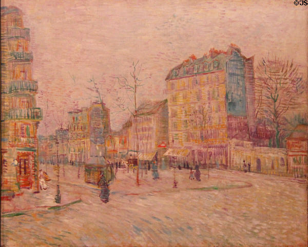 Boulevard de Clichy in Paris painting (1887) by Vincent van Gogh at Van Gogh Museum. Amsterdam, NL.