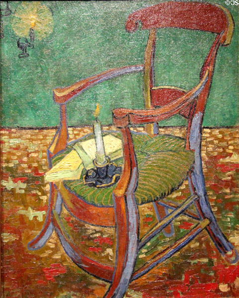 Gauguin's chair in Arles painting (1888) by Vincent van Gogh at Van Gogh Museum. Amsterdam, NL.