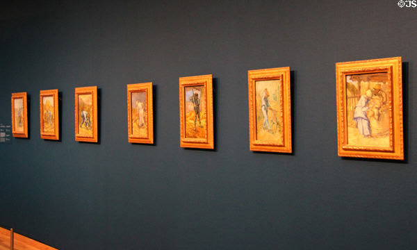 Paintings of prints by Millet (1889) by Vincent van Gogh at Van Gogh Museum. Amsterdam, NL.