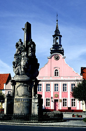 Town square of Rydzyna. Poland.