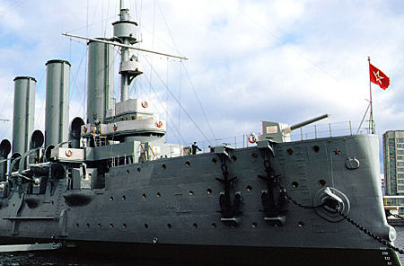 Aurora battleship, a museum in St Petersburg, formerly Leningrad. Russia.