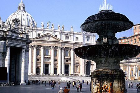 St Peter's Church & fountain in Vatican City.