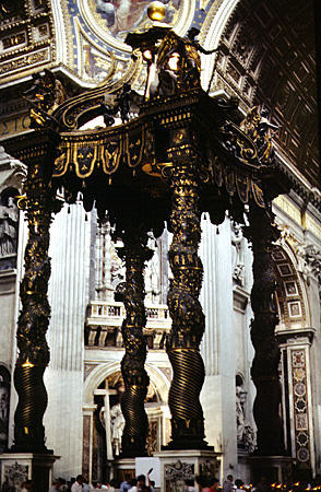 St Peter's Throne by Bernini in St Peter's Church in Rome. Vatican City.