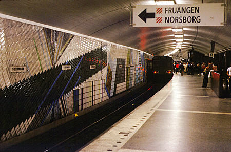 Tile artwork in subway station, Stockholm. Sweden.