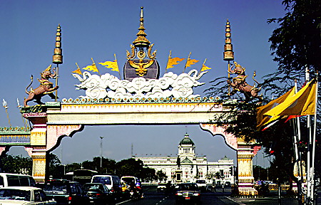 Gate in front of the Throne Palace, Bangkok. Thailand.