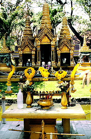 Shrine on grounds near Vimanmek Teak House, Bangkok. Thailand.