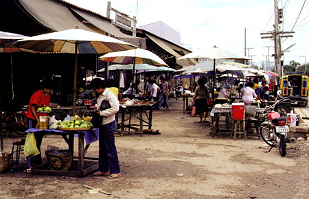 Market in a village near Chiang Mai. Thailand.