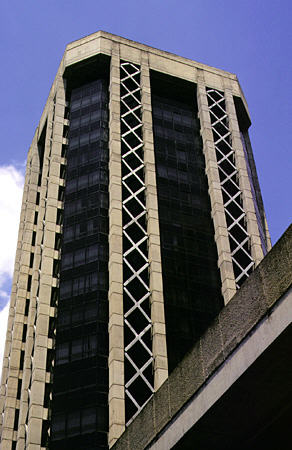 Modern highrise in Port of Spain. Trinidad and Tobago.