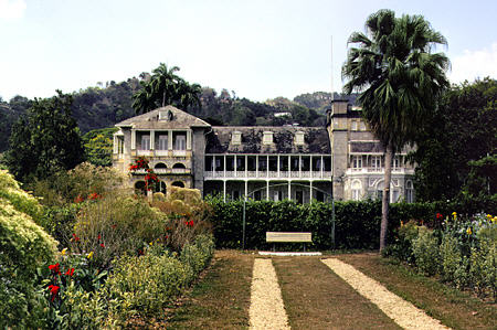 President's house and botanical garden in Port of Spain. Trinidad and Tobago.