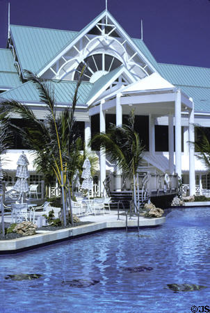 Hilton Hotel architecture on island of Tobago. Trinidad and Tobago.