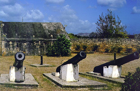 Cannons at Fort James, 1650-1811. Trinidad and Tobago.