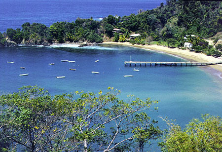 Parlatuvier Bay along the north coast of Tobago. Trinidad and Tobago.