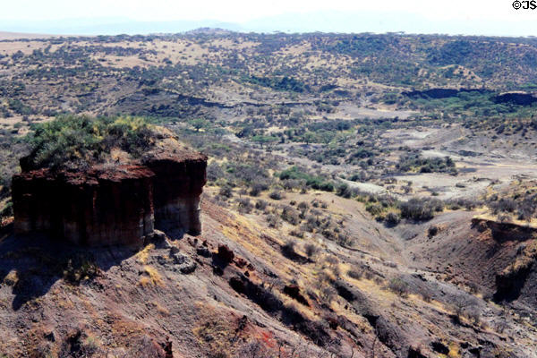 Olduvai Gorge where anthropologists have found the bones of some of mankind's oldest ancestors. Tanzania.