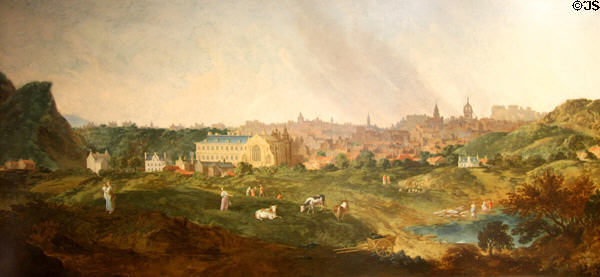 View of Edinburgh Old Town painting (1759) by William Delacour at Edinburgh City Art Centre. Edinburgh, Scotland.