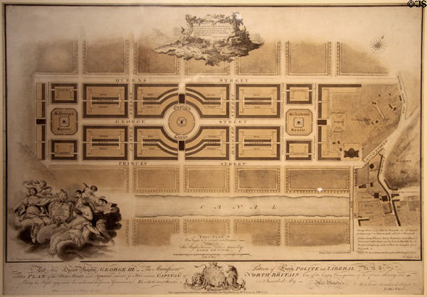 Plan for Edinburgh New Town (1771) by M. Craig at City Art Centre. Edinburgh, Scotland.