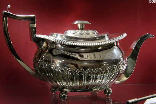 Silver teapot (1811-2) by James McKay of Edinburgh at Museum of Edinburgh. Edinburgh, Scotland.