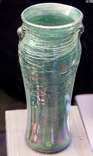Iridescent glass Art Nouveau vase (c1880-90s) at Museum of Edinburgh. Edinburgh, Scotland.