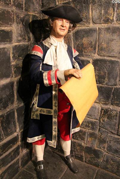 Edinburgh town crier outfit (18thC) at People's Story Museum. Edinburgh, Scotland.