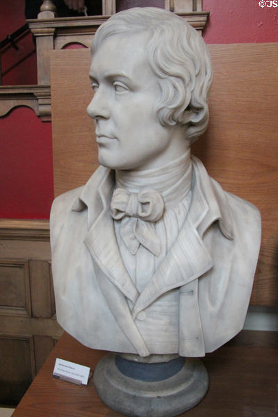 Robert Burns marble bust by William Brodie at Writers' Museum. Edinburgh, Scotland.