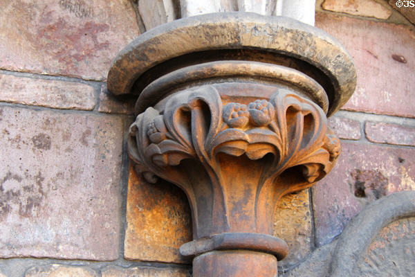 Capital detail of carved flowers of Holyrood Abbey. Edinburgh, Scotland.