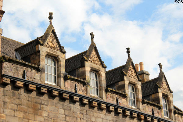 Heritage gables (1591) near Canongate on Royal Mile. Edinburgh, Scotland.