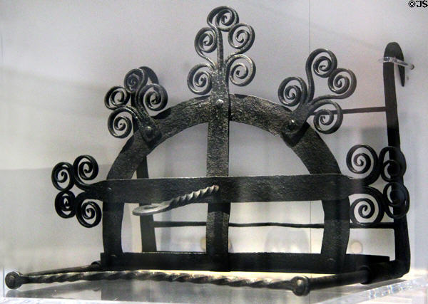 Iron bannock toaster (1800) from Ayrshire at National Museum of Scotland. Edinburgh, Scotland.