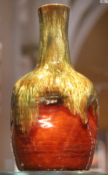 Earthenware vase (c1880) by Christopher Dresser made by Linthorpe Pottery of Middlesborough, England at National Museum of Scotland. Edinburgh, Scotland.