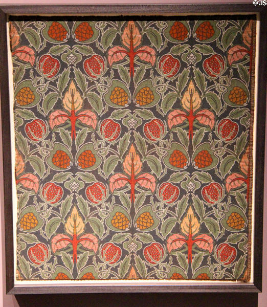 Cotton & silk textile (c1900) by Silver Studio of London made for Liberty & Co. at National Museum of Scotland. Edinburgh, Scotland.