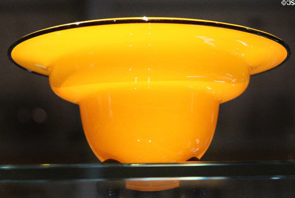 Jugendstil glass bowl (c1910) by Michael Powolny for Johann Loetz Witwe of Klostermuhle, Bohemia at National Museum of Scotland. Edinburgh, Scotland.