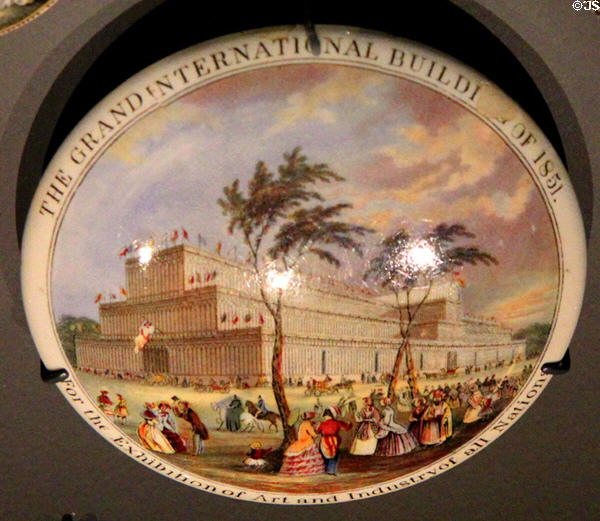 Crystal Palace exhibition ceramic jar lid (1851) at National Museum of Scotland. Edinburgh, Scotland.
