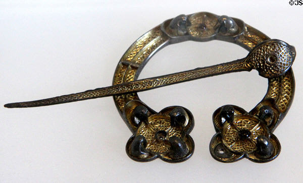 Silver brooch found in Scotland at National Museum of Scotland. Edinburgh, Scotland.