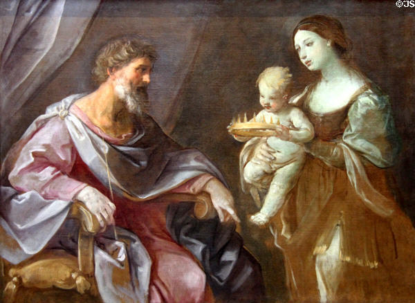 Infant Moses with Pharaoh's Crown painting (c1638-40) by Guido Reni at National Gallery of Scotland. Edinburgh, Scotland.