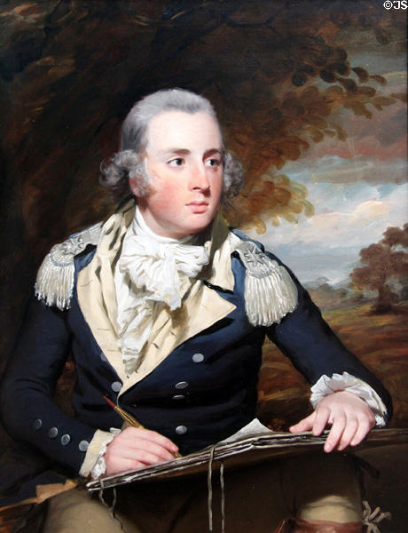 Lieutenant-Colonel George Lyon portrait (1788) by Sir Henry Raeburn at National Gallery of Scotland. Edinburgh, Scotland.