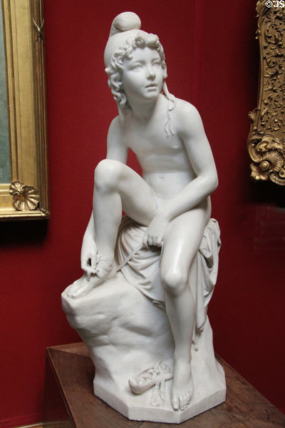 Young Ascanius marble sculpture (1822) by Thomas Campbell at National Gallery of Scotland. Edinburgh, Scotland.