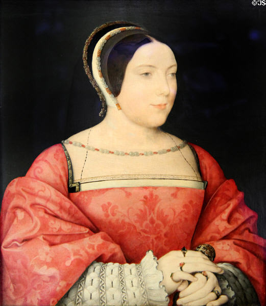 Madame de Canaples (Marie d'Assigny) painting (c1525) by Jean Clouet at National Gallery of Scotland. Edinburgh, Scotland.