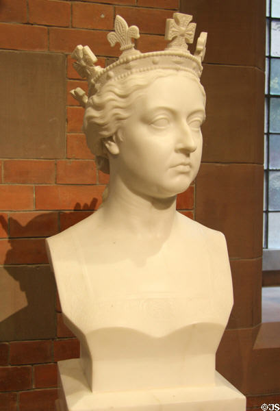 Queen Victoria marble bust (1868) by William Brodie after Alexander Brodie at National Portrait Gallery of Scotland. Edinburgh, Scotland.
