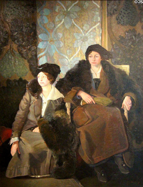 Miss Maidie & Miss Elsie Scott portrait (1915) by Eric Harald Macbeth Roberson at National Portrait Gallery of Scotland. Edinburgh, Scotland.