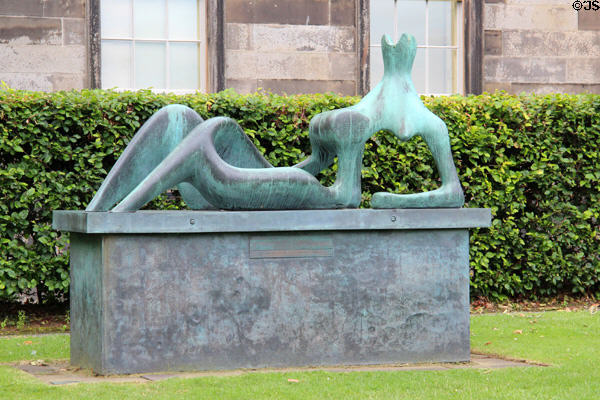Reclining Figure (1951) by Henry Moore on grounds of Scottish National Gallery of Modern Art. Edinburgh, Scotland.