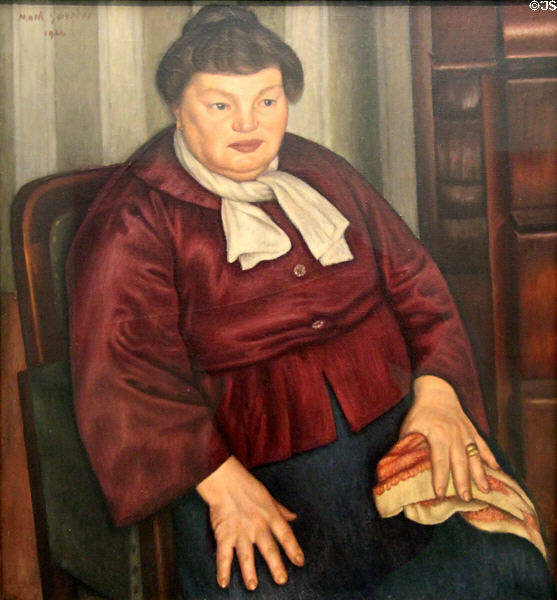 Portrait of Artist's Mother painting (1924) by Mark Gertler at Scottish National Gallery of Modern Art. Edinburgh, Scotland.