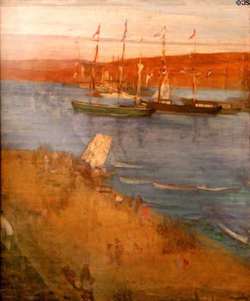 Morning after Revolution, Valparaiso painting (1866) by James McNeill Whistler at Hunterian Art Gallery. Glasgow, Scotland.