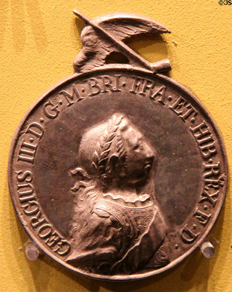 British Colonial American Indian Peace Badge (1764) at Hunterian Art Gallery. Glasgow, Scotland.