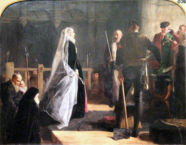 Execution of Mary, Queen of Scots painting (1867) by Robert Herdman at Kelvingrove Art Gallery. Glasgow, Scotland.