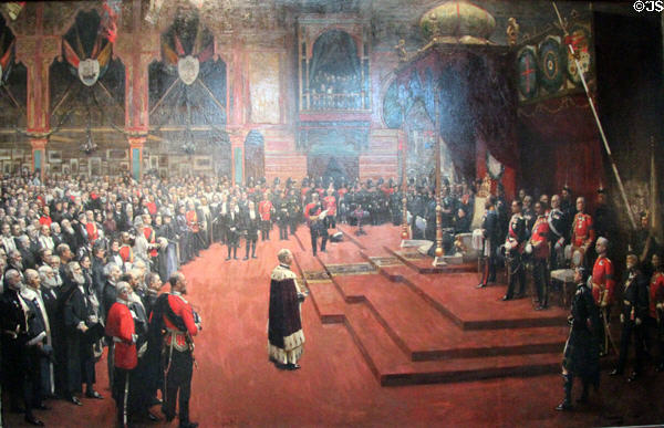State Visit of Her Majesty, Queen Victoria to Glasgow International Exhibition (1888) painting by John Lavery at Kelvingrove Art Gallery. Glasgow, Scotland.